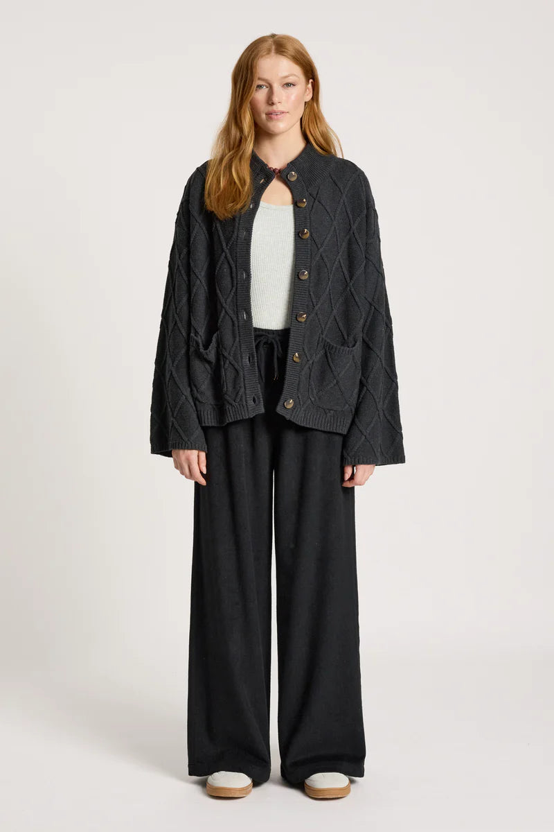 Eb & Ive Liora Crop Cardigan Char