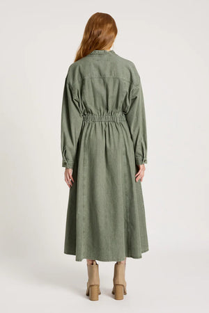 Eb & Ive Bodhi Denim Dress Olive
