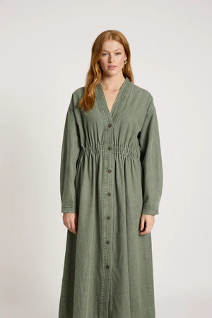 Eb & Ive Bodhi Denim Dress Olive