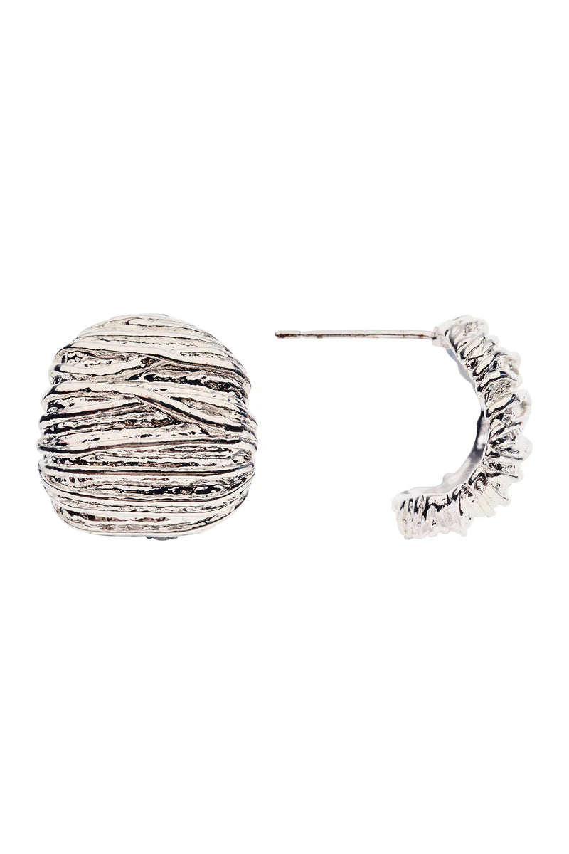 Eb & Ive Roma Dome Earring Silver Dome