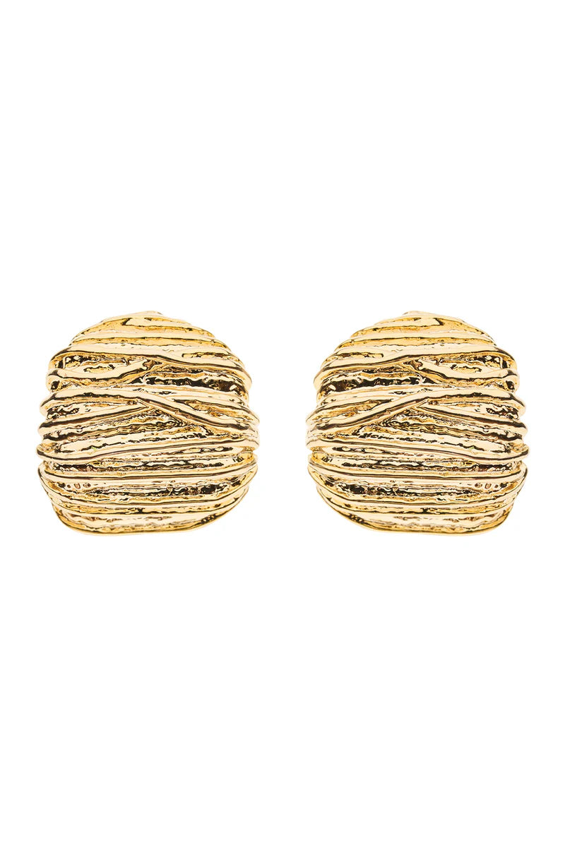 Eb & Ive Roma Dome Earring Gold Dome