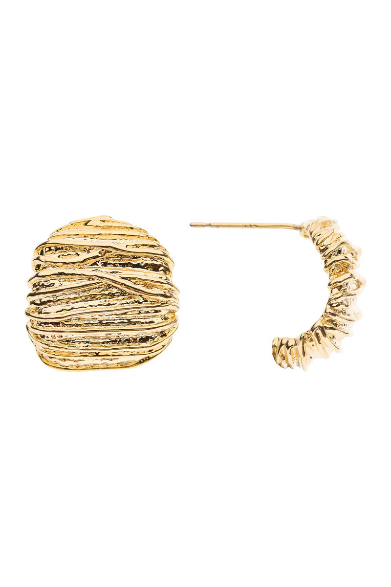 Eb & Ive Roma Dome Earring Gold Dome