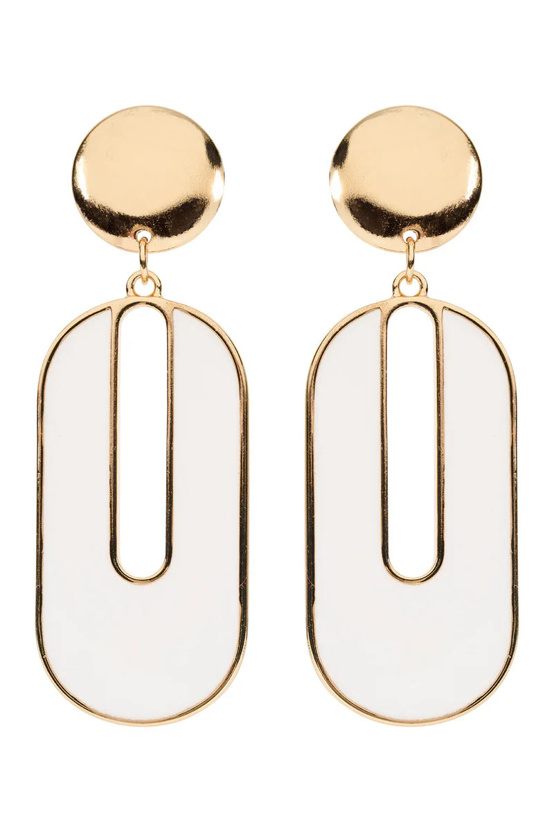 Eb & Ive Amira Oval Earring White