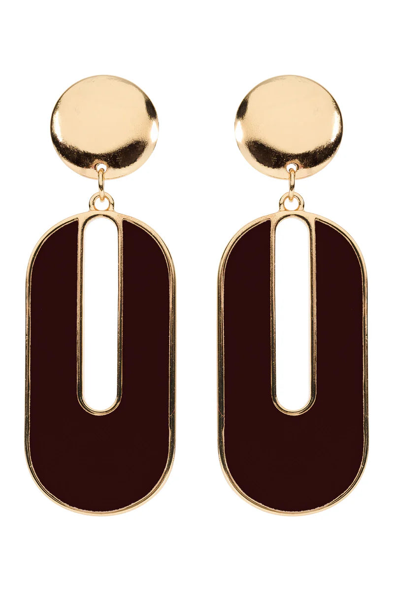 Eb & Ive Amira Oval Earring Mahogany