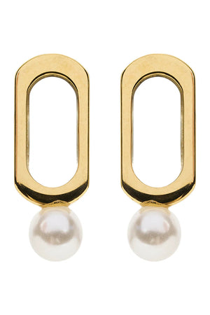 Eb & Ive Heritage Earring Oval Pearl