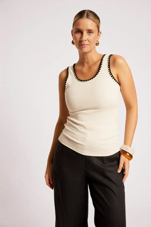 Eb & Ive Maris Stitched Tank Tusk / Black