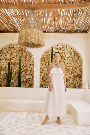 Eb & Ive Maris Strapless Dress Tusk