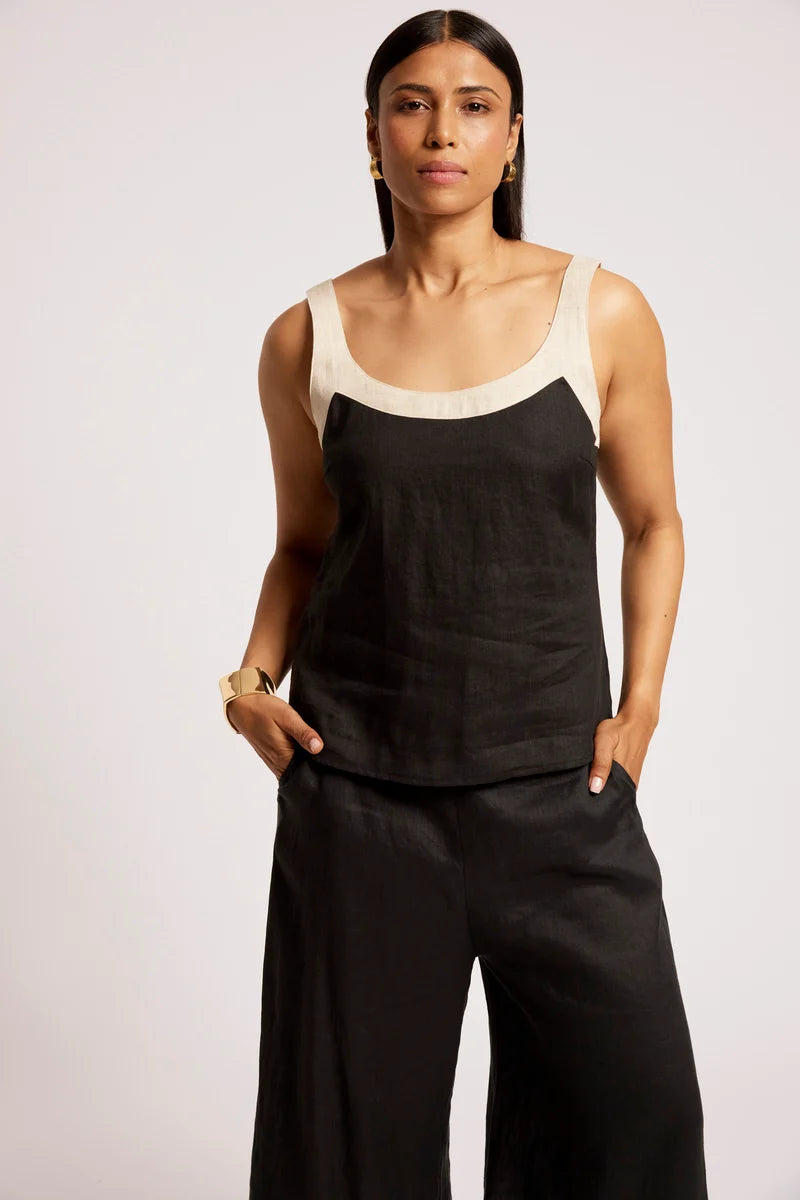 Eb & Ive Maris Splice Tank Black / Tusk