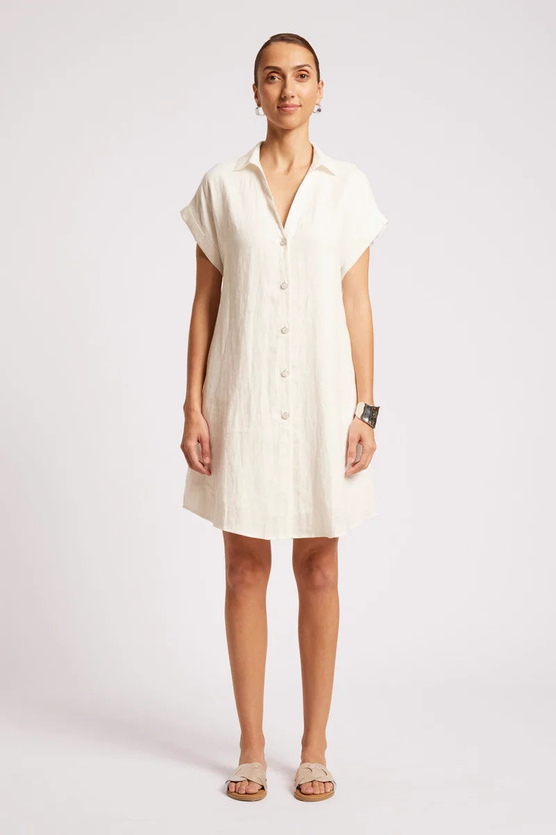 Eb & Ive Maris Shirt Dress White