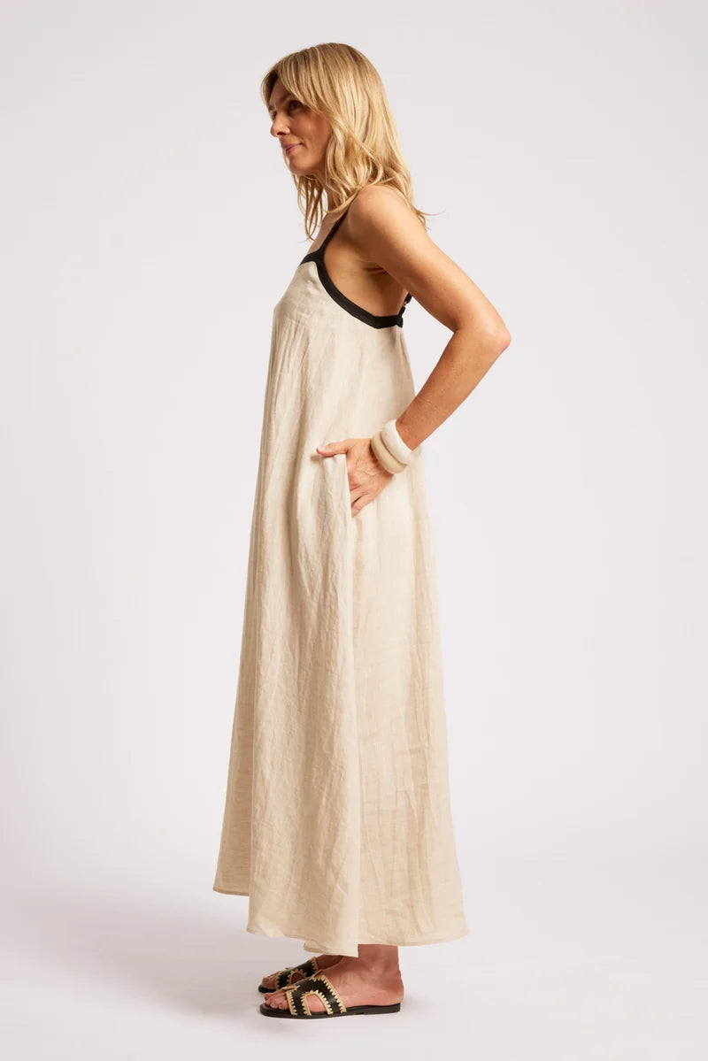 Eb & Ive Maris Splice Tank Maxi Dress Tusk / Black