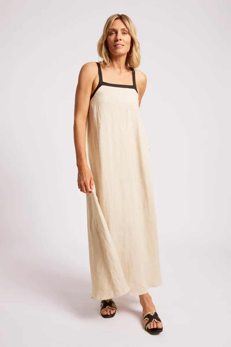 Eb & Ive Maris Splice Tank Maxi Dress Tusk / Black
