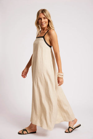 Eb & Ive Maris Splice Tank Maxi Dress Tusk / Black