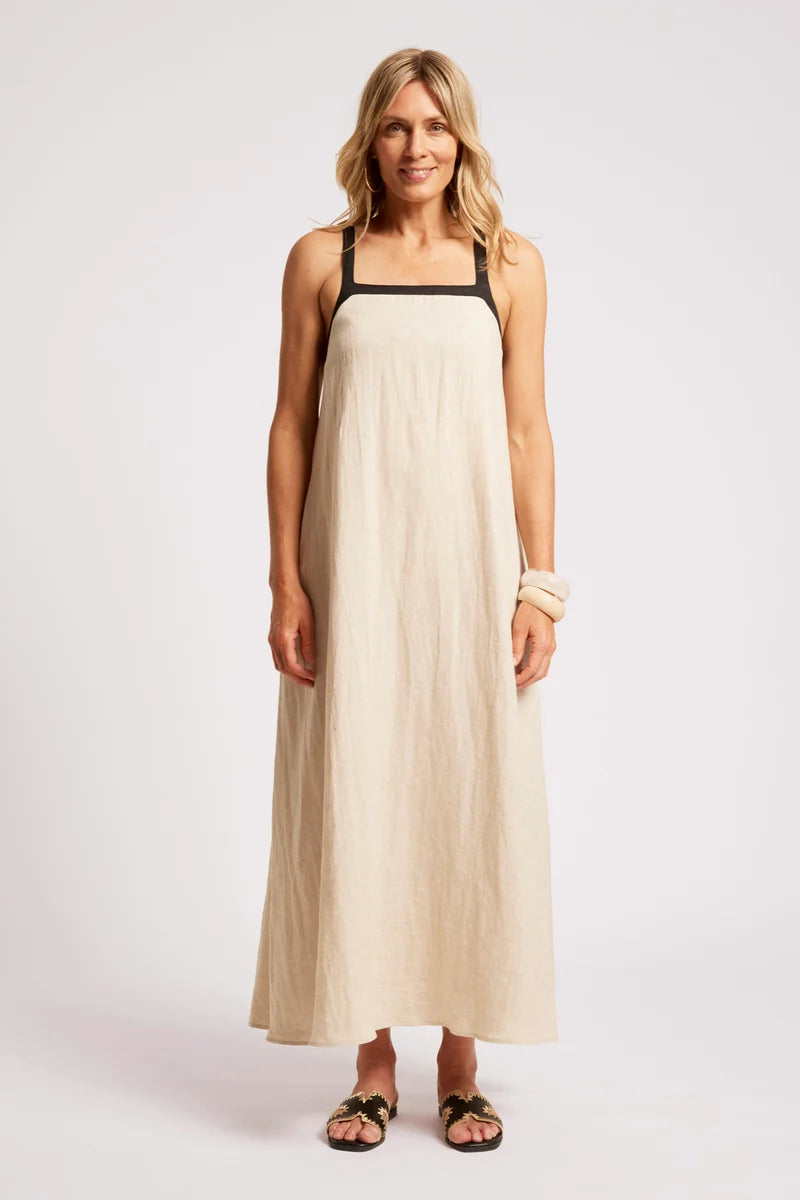 Eb & Ive Maris Splice Tank Maxi Dress Tusk / Black
