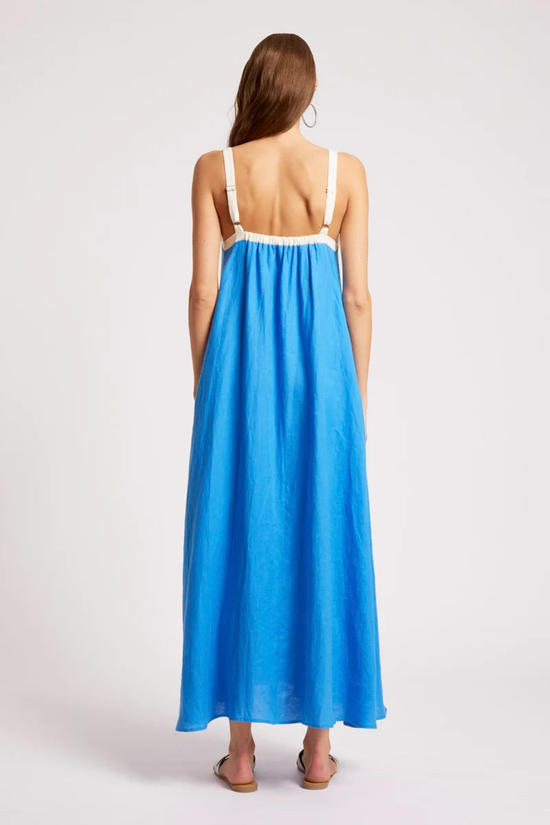 Eb & Ive Maris Splice Tank Maxi Dress Marine / White