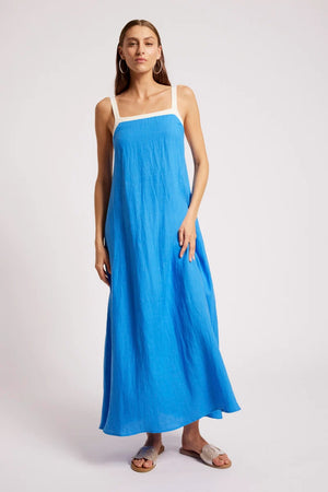 Eb & Ive Maris Splice Tank Maxi Dress Marine / White