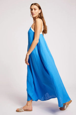 Eb & Ive Maris Splice Tank Maxi Dress Marine / White
