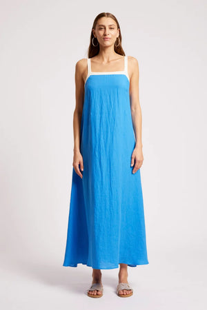 Eb & Ive Maris Splice Tank Maxi Dress Marine / White