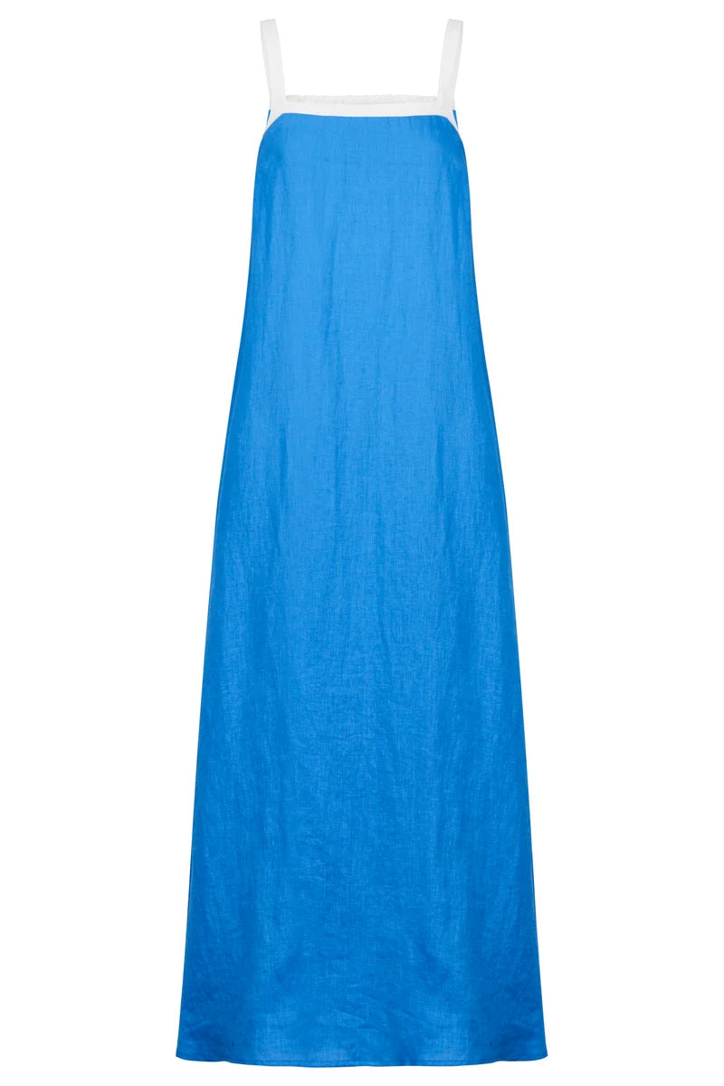 Eb & Ive Maris Splice Tank Maxi Dress Marine / White