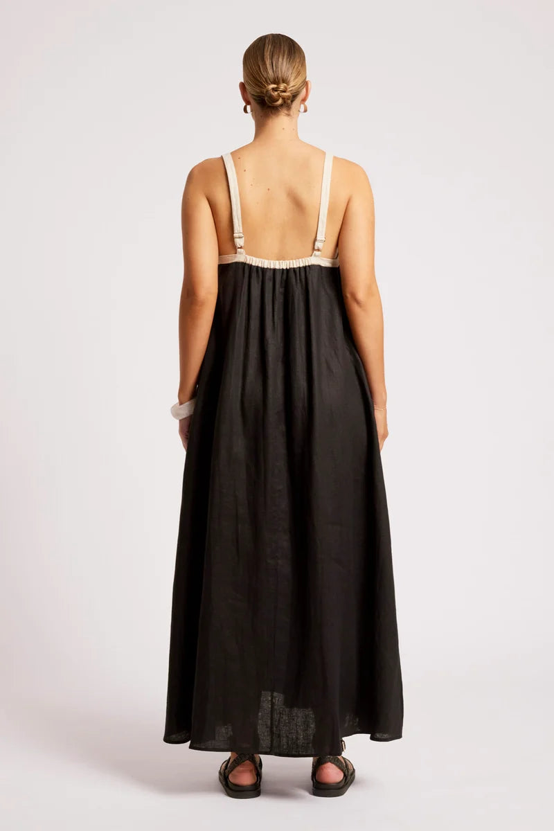 Eb & Ive Maris Splice Tank Maxi Dress Black / Tusk