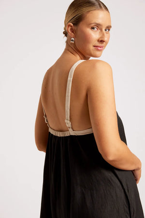 Eb & Ive Maris Splice Tank Maxi Dress Black / Tusk