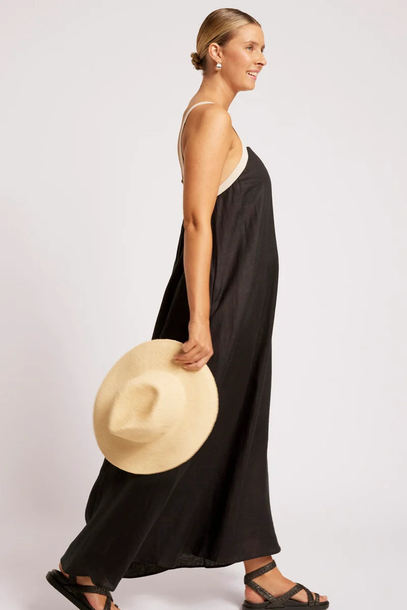 Eb & Ive Maris Splice Tank Maxi Dress Black / Tusk