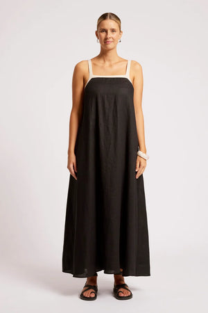 Eb & Ive Maris Splice Tank Maxi Dress Black / Tusk