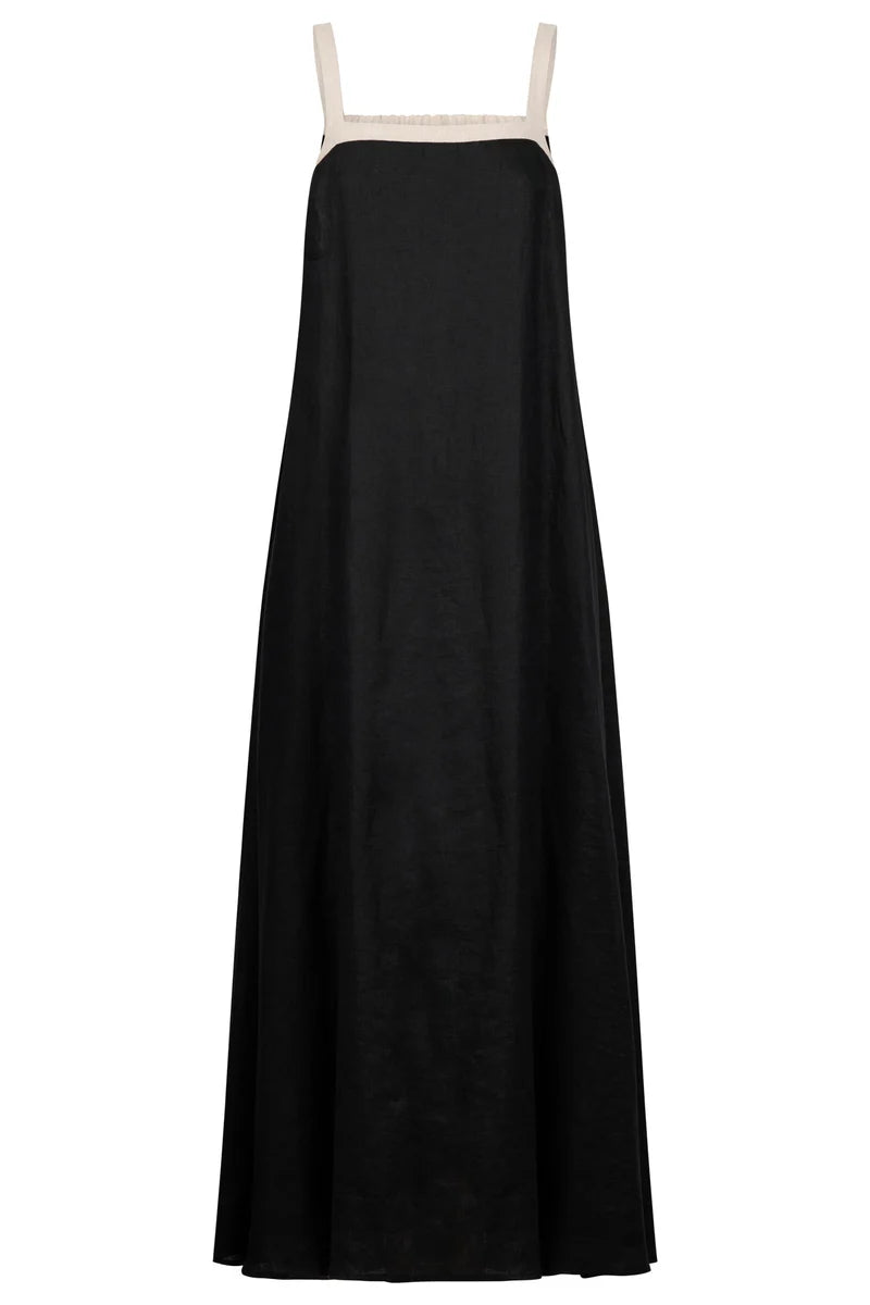 Eb & Ive Maris Splice Tank Maxi Dress Black / Tusk