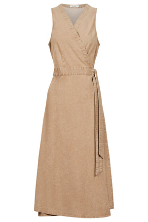Eb & Ive Dusk Denim Wrap Dress Dune
