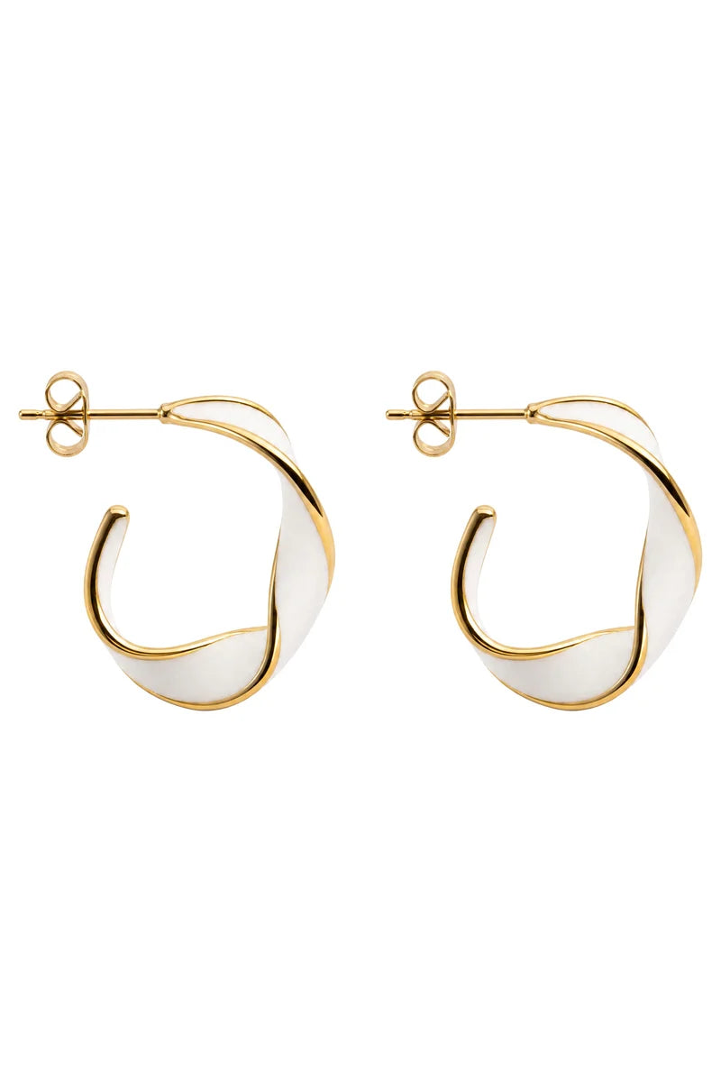 Eb & Ive Coast Twist Hoop - White