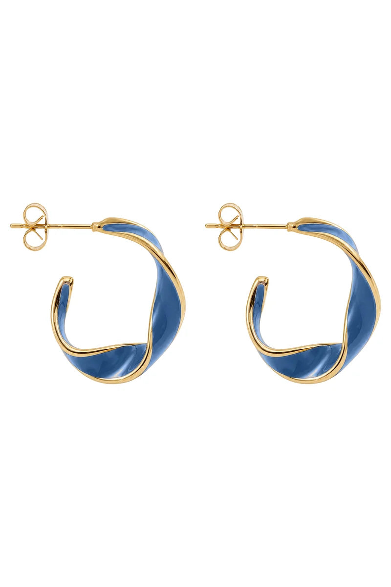 Eb & Ive Coast Twist Hoop - Blue