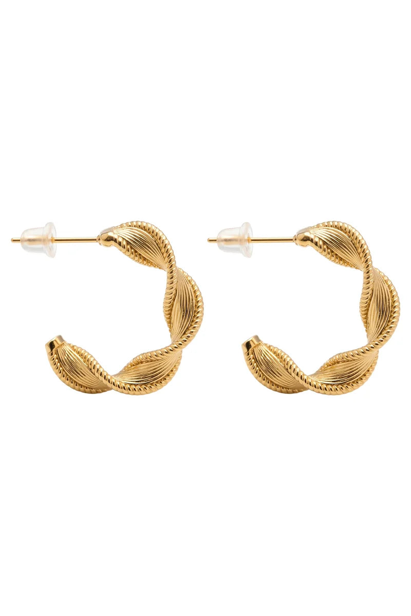 Eb & Ive Olivera Twist Hoop - Gold
