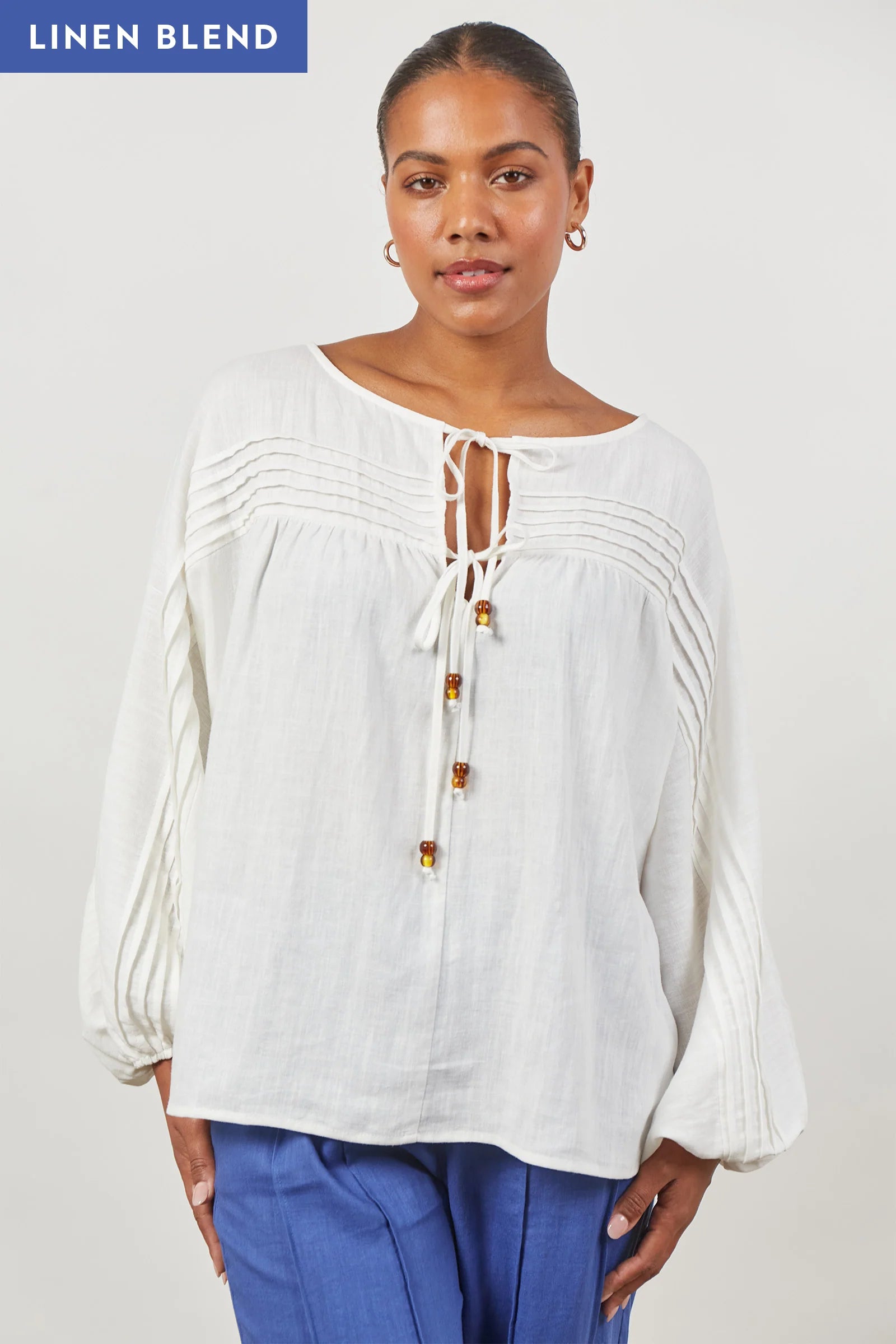 Isle Of Mine Panorama Tuck Blouse Dove