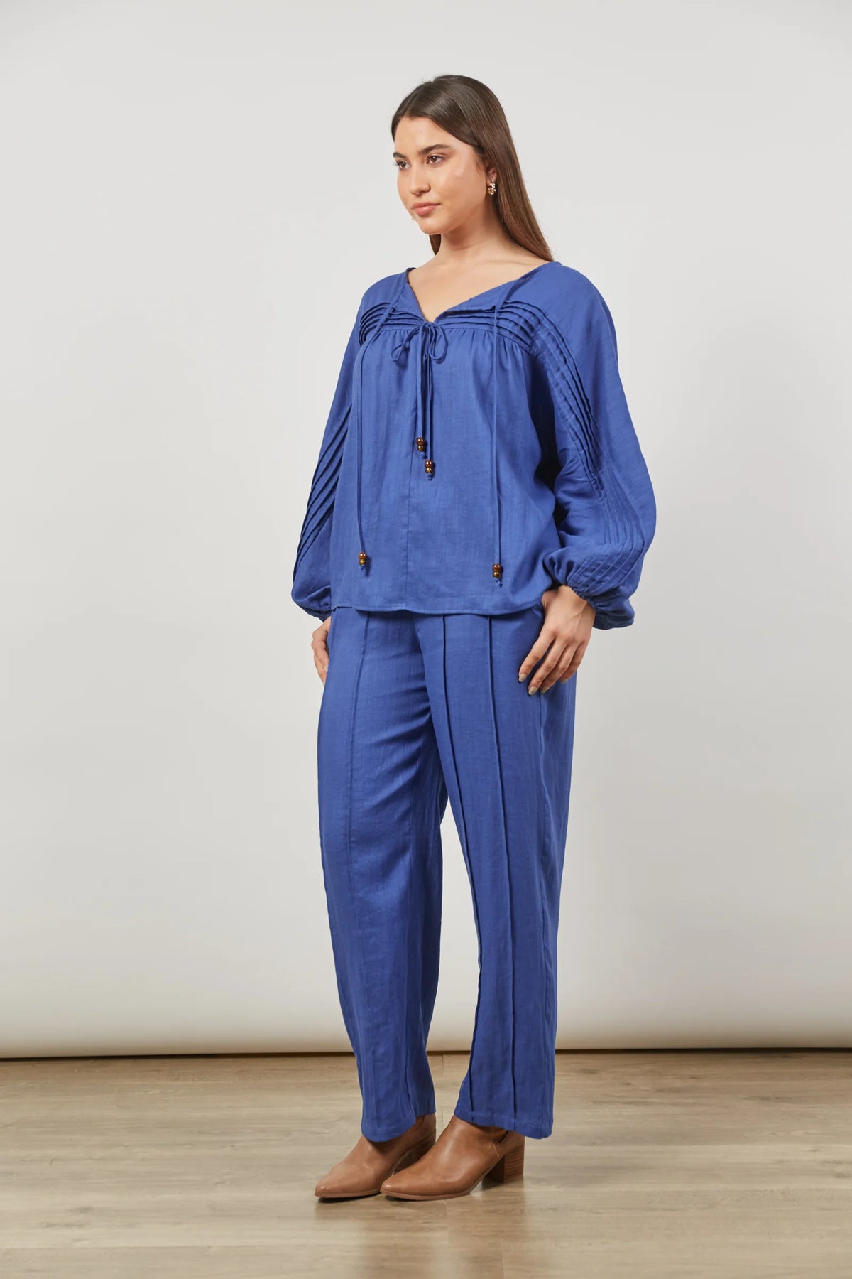Isle Of Mine Panorama Tuck Blouse Azure