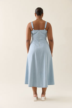 Isle of Mine Sofie Denim Tank Dress Sky