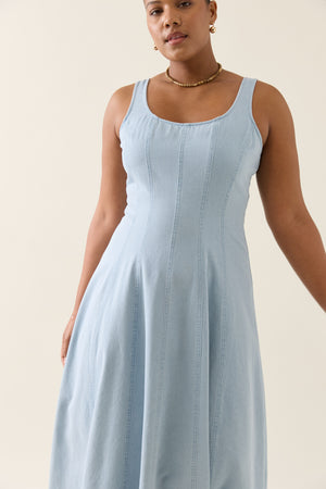 Isle of Mine Sofie Denim Tank Dress Sky