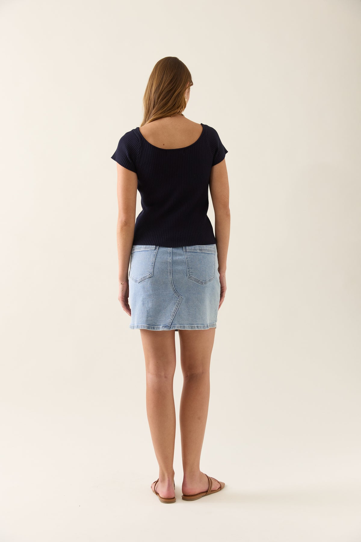 Isle of Mine Adele Knit Tshirt Navy