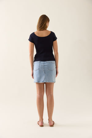 Isle of Mine Adele Knit Tshirt Navy