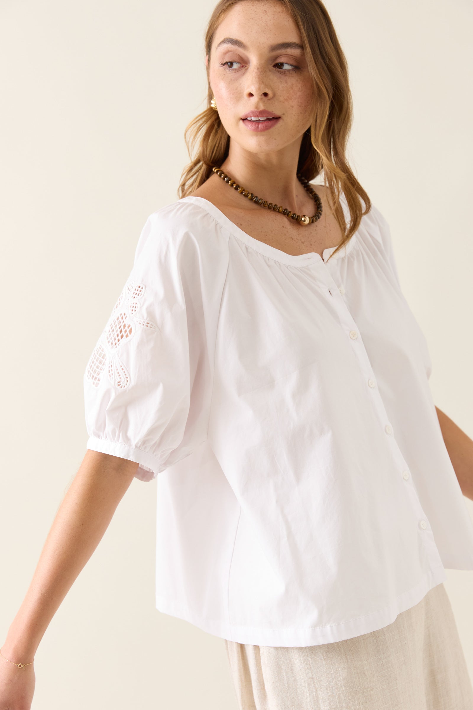 Isle of Mine Nilsa Button Top Lotus