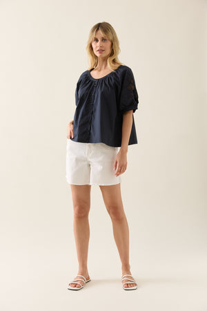 Isle of Mine Nilsa Button Top Navy