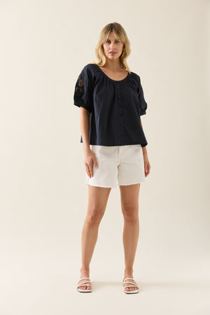 Isle of Mine Nilsa Button Top Navy