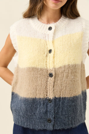 Isle Of Mine Pallas Stripe Knit Vest Butter