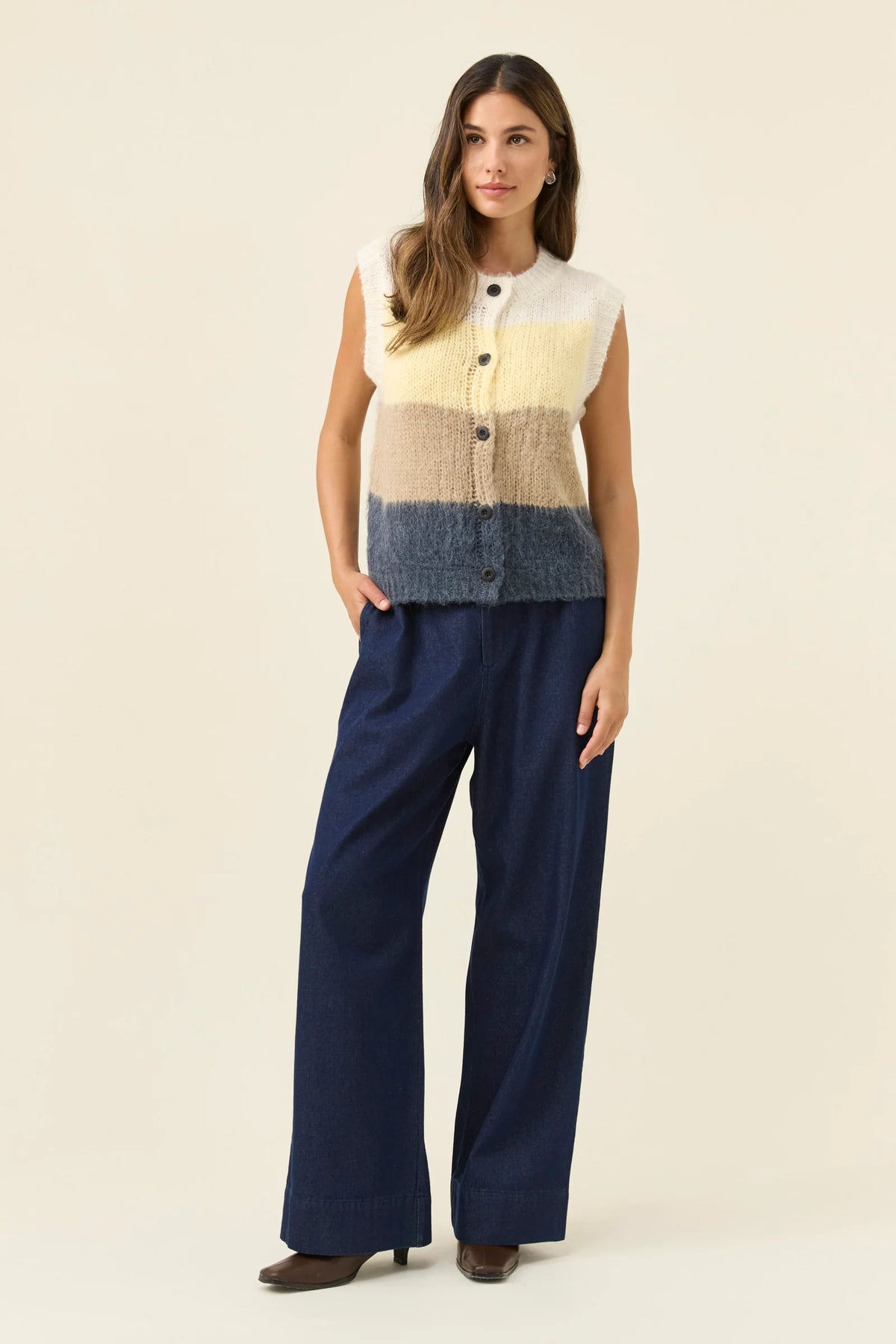 Isle Of Mine Pallas Stripe Knit Vest Butter