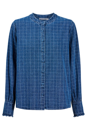 Isle Of Mine Sloane Denim Frill Shirt Check