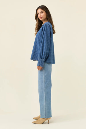 Isle Of Mine Sloane Denim Frill Shirt Check
