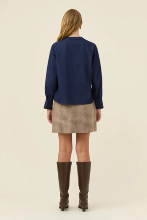 Isle Of Mine Sloane Denim Frill Shirt Indigo