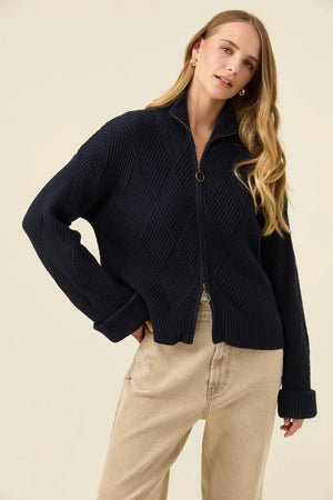 Isle Of Mine Sadie Zip Jumper Navy