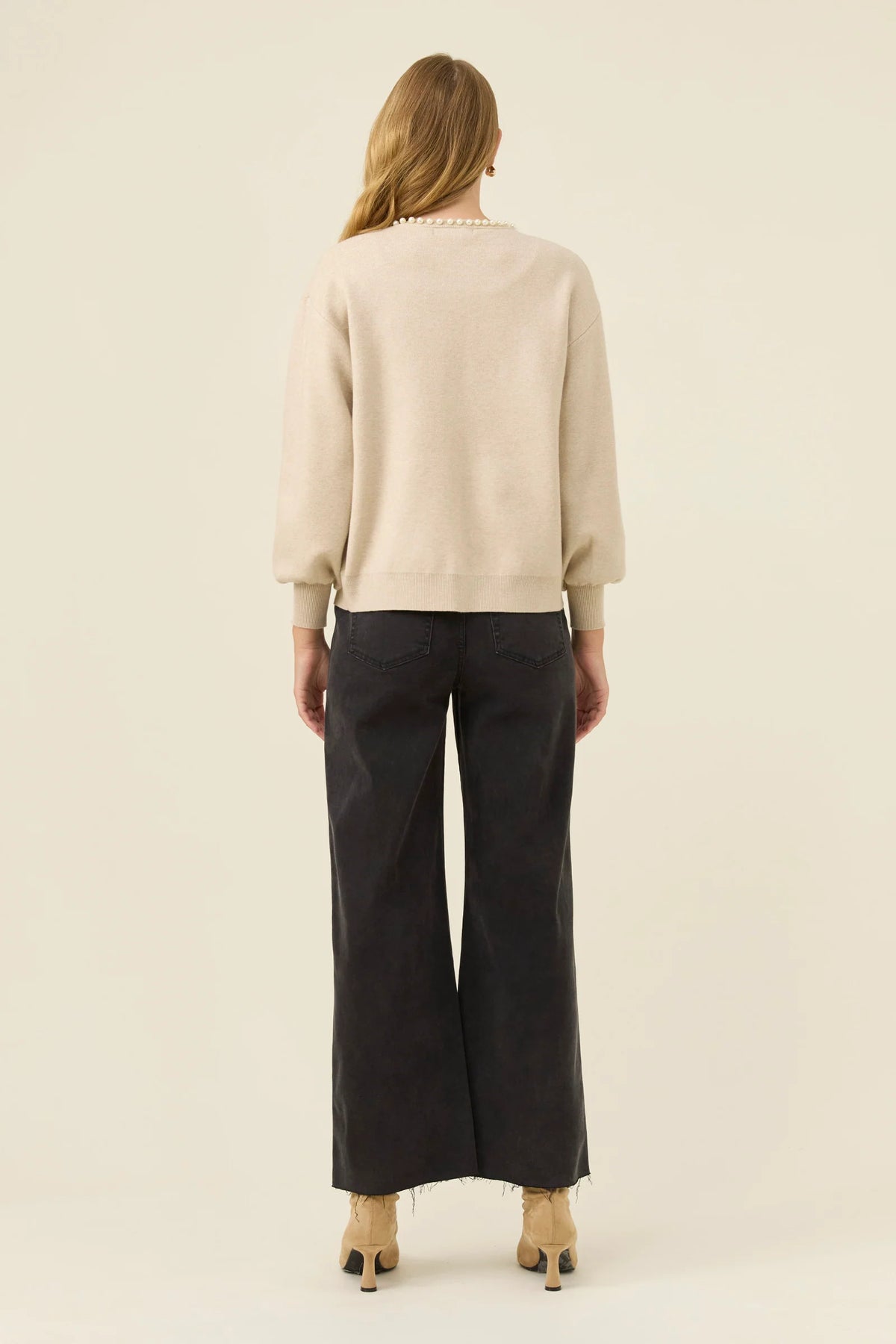 Isle Of Mine Nell Pearl Cardigan Stone