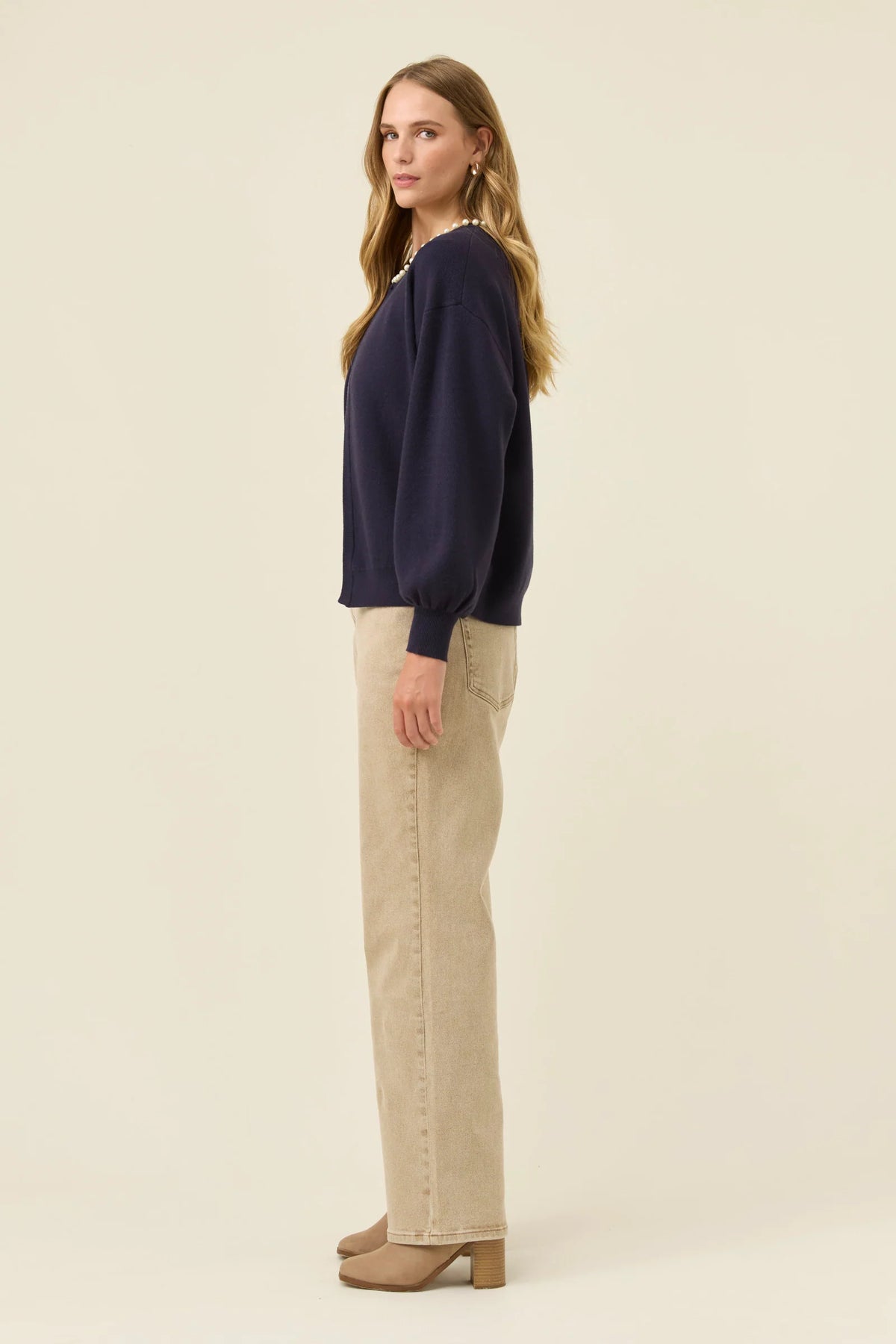 Isle Of Mine Nell Pearl Cardigan Navy