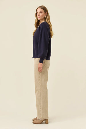 Isle Of Mine Nell Pearl Cardigan Navy