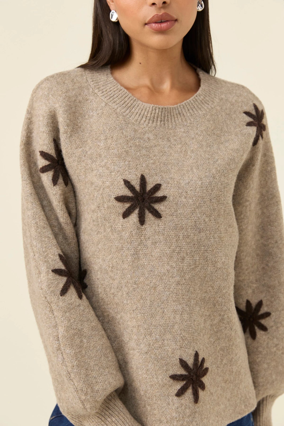 Isle Of Mine Miru Stitch Flower Jumper Stone